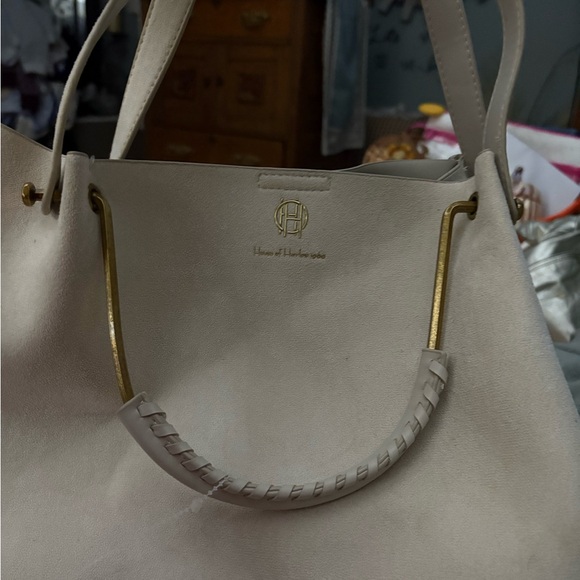 House of Harlow 1960 Cream Tote with Gold Details - Picture 3 of 8